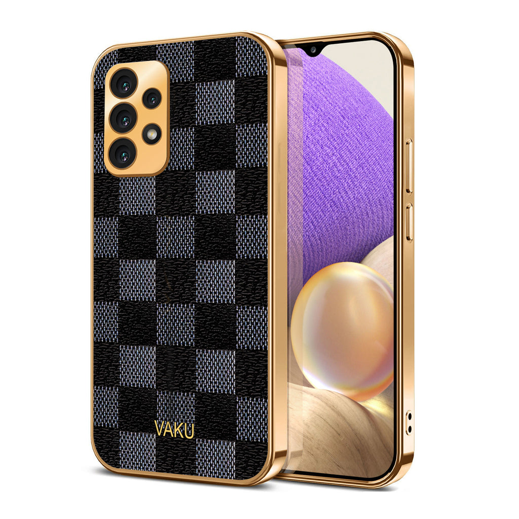 Vaku® Samsung Galaxy A32 4G Cheron Leather Electroplated Soft TPU Back Cover