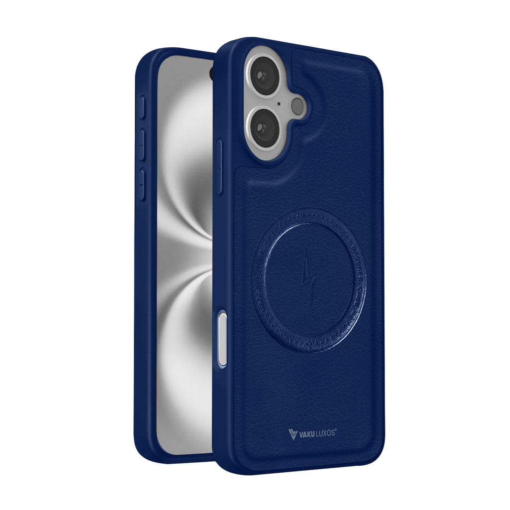 Vaku ® Apple iPhone 16 Plus Maxtron Leather Stitched Magnetic Magsafe Non-Slip Grip Shockproof Back Cover