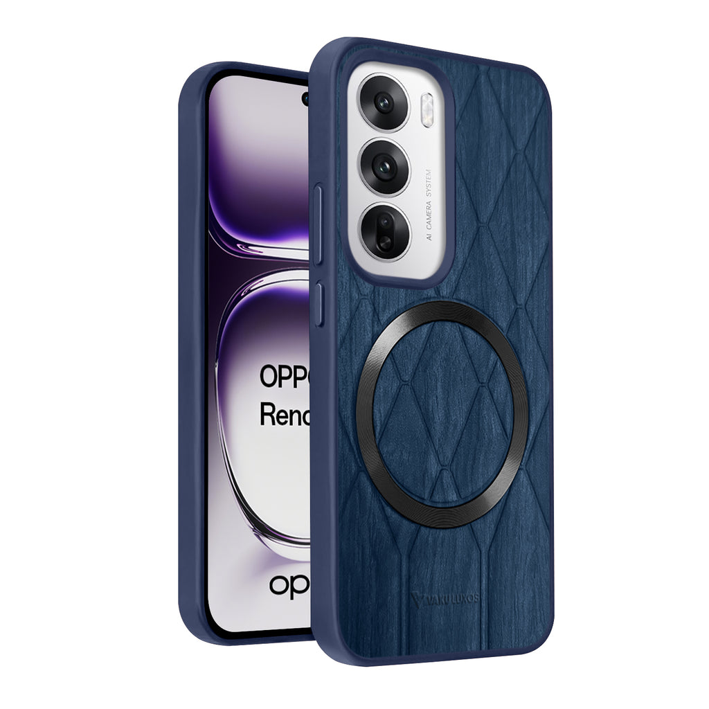 Vaku ® Oppo Reno12 5G Diamond Plume Pattern Magnetic Magsafe Back Cover
