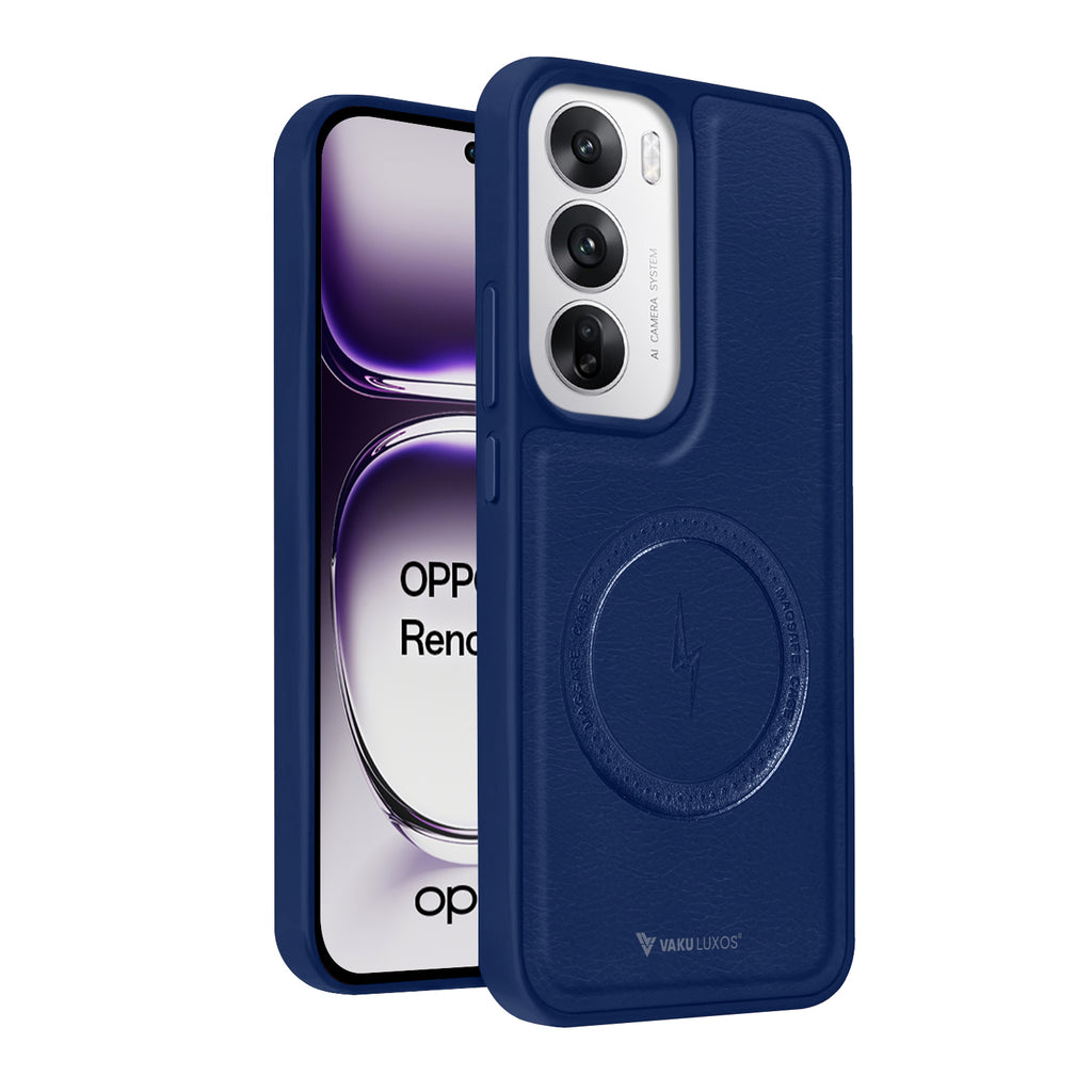 Vaku ® Oppo Reno12 Pro Maxtron Leather Stitched Magnetic Magsafe Back Cover