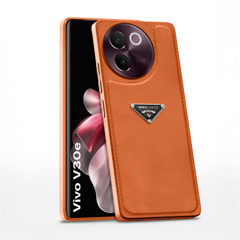 Vaku Luxos ® Vivo V30e 5G Nyxen Premium Leather Stitched Back Cover