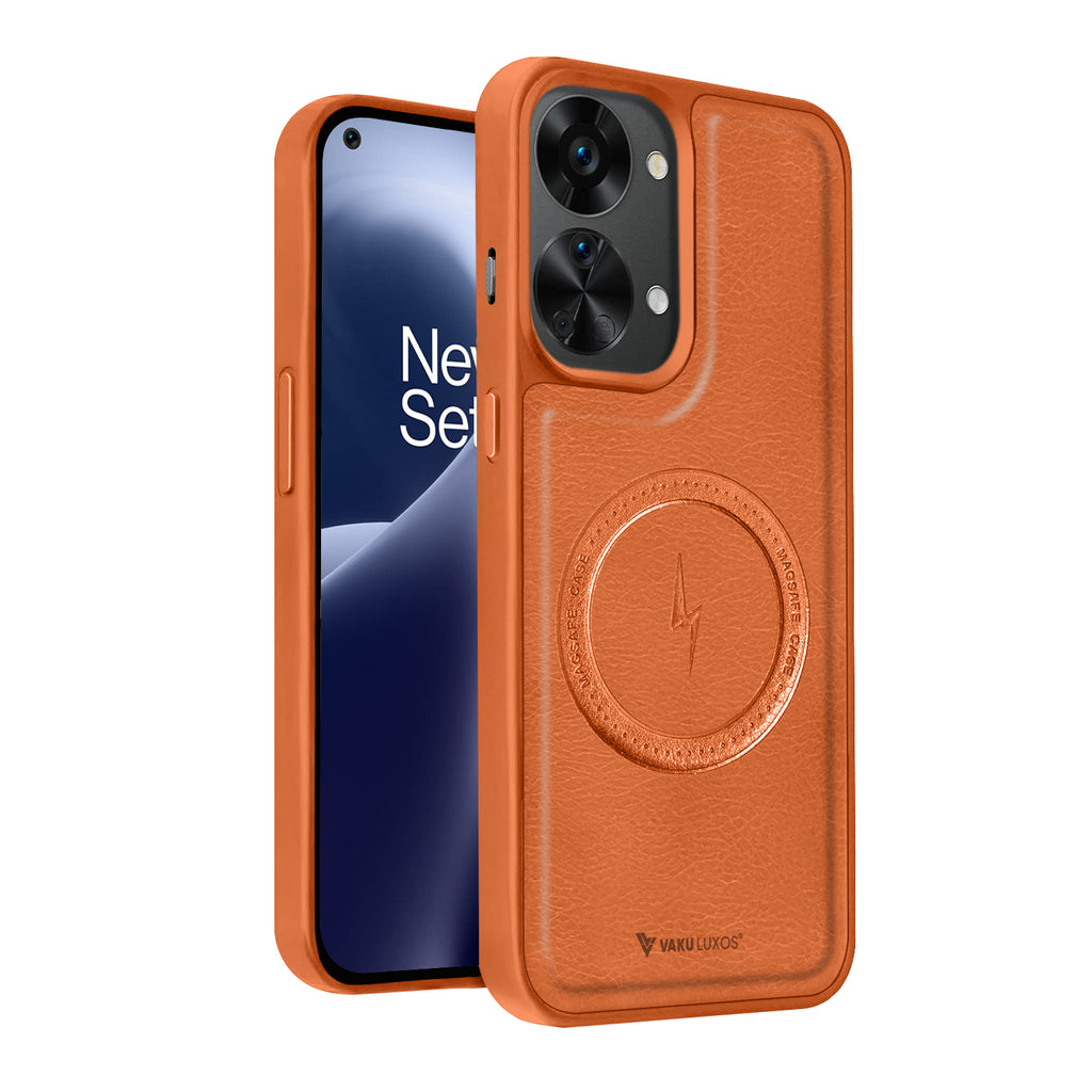 Vaku ® Oneplus Nord 2T Maxtron Leather Stitched Magnetic Magsafe Back Cover