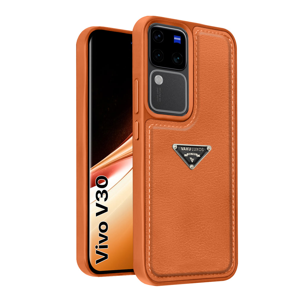 Vaku Luxos ® Vivo V30 5G Nyxen Premium Leather Stitched Back Cover