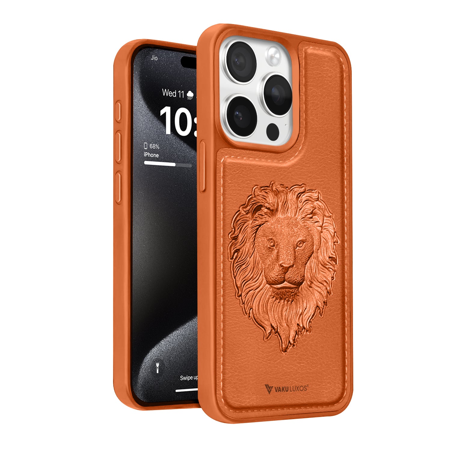 Vaku ® Apple iPhone 15 Pro Max Lion Embossed Luxury Designer