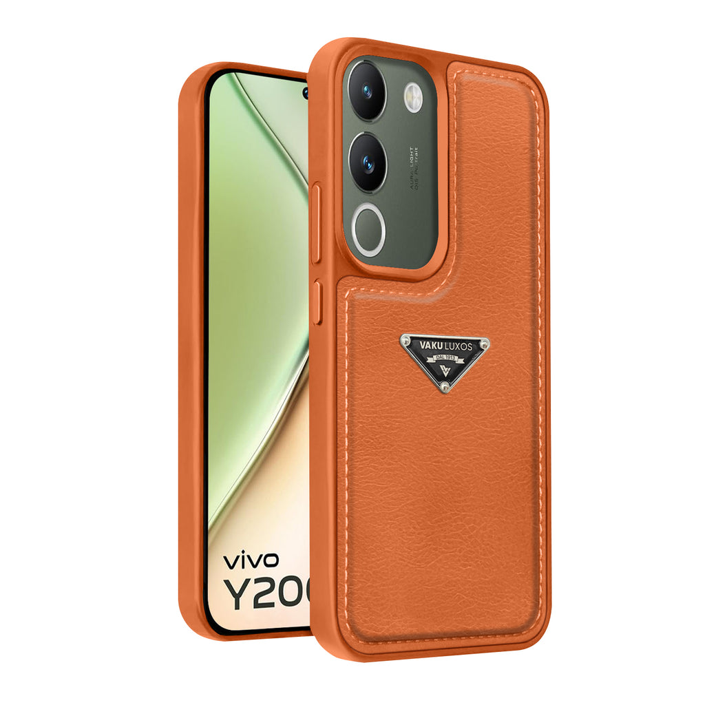 Vaku Luxos ® Vivo Y200 5G Nyxen Premium Leather Stitched Back Cover