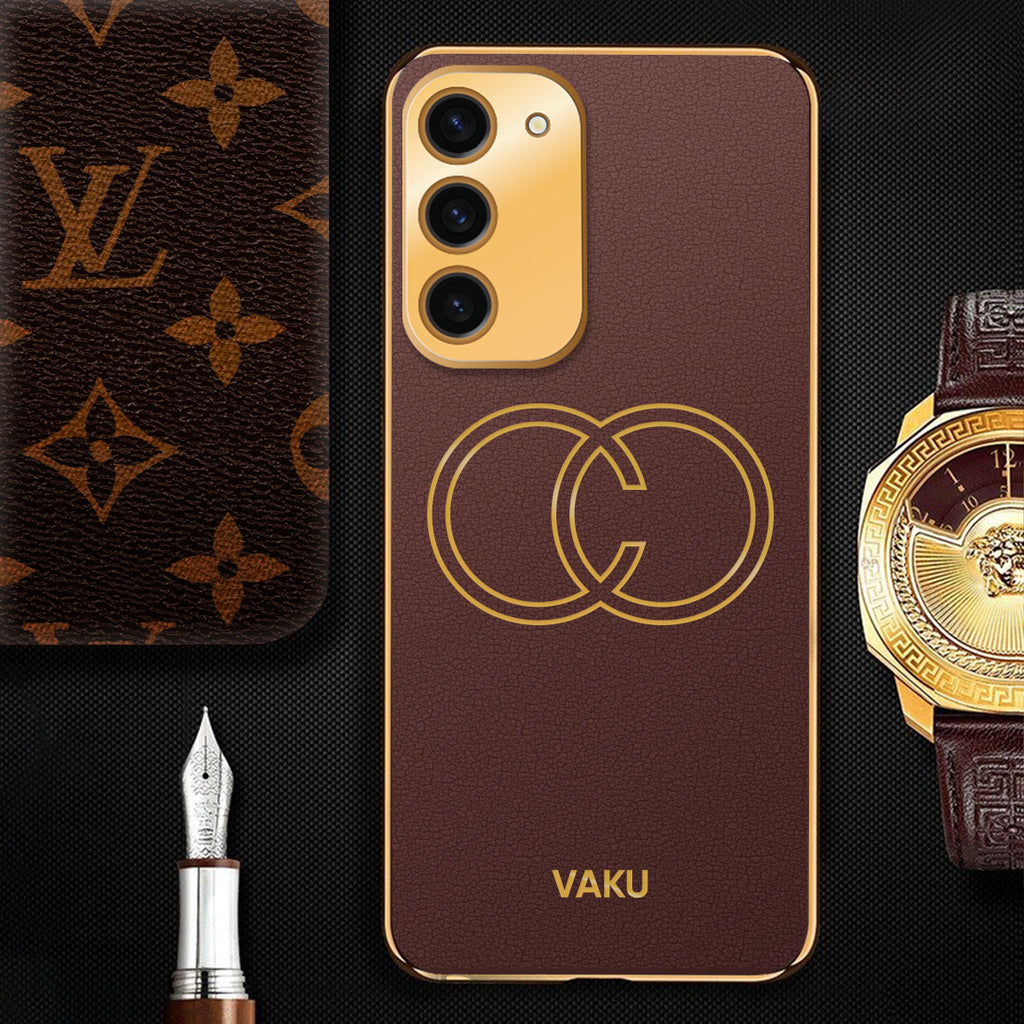 Vaku ® Samsung Galaxy S23 Skylar Leather Pattern Gold