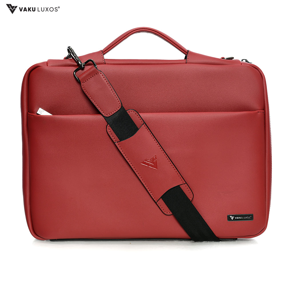 Vaku Luxos® DA VALENCIA Refined Leather Sleeve with Strap highly durable Compatilbe for Macbook 13"|16"