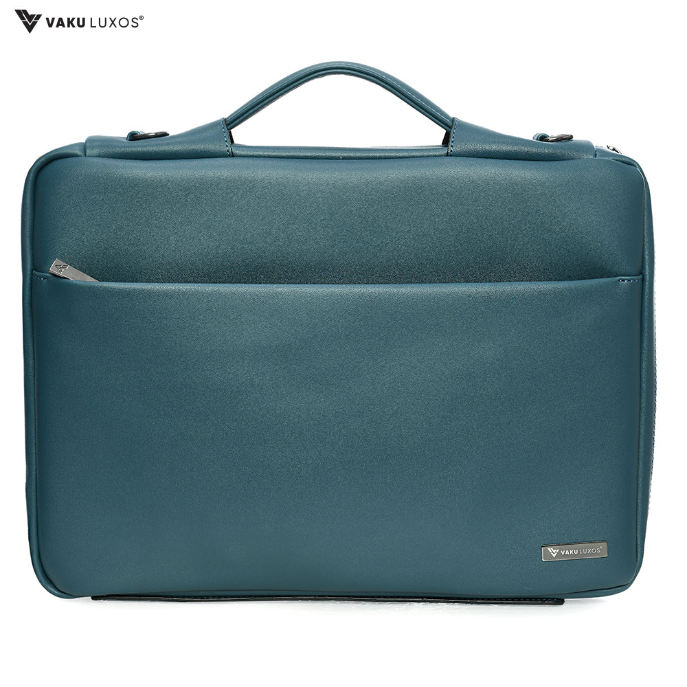 Vaku Luxos® DA VALENCIA Refined Leather Sleeve with Strap highly durable Compatilbe for Macbook 13"|16"