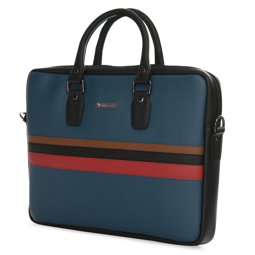 Vaku Luxos® MILAN Stripey MacBook Sleeve with Strap highly durable Compatible for 13|14 Inch