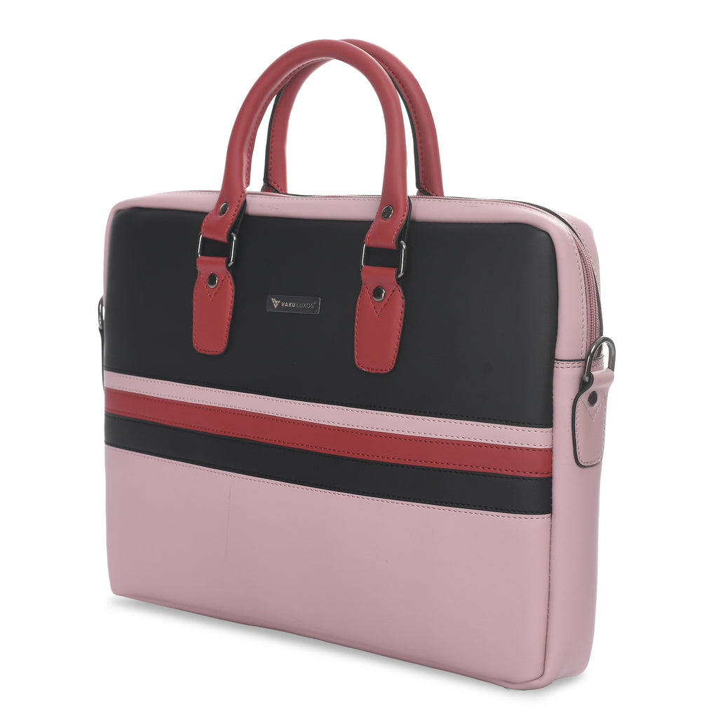 Vaku Luxos® MILAN Stripey MacBook Sleeve with Strap highly durable Compatible for 13|14 Inch