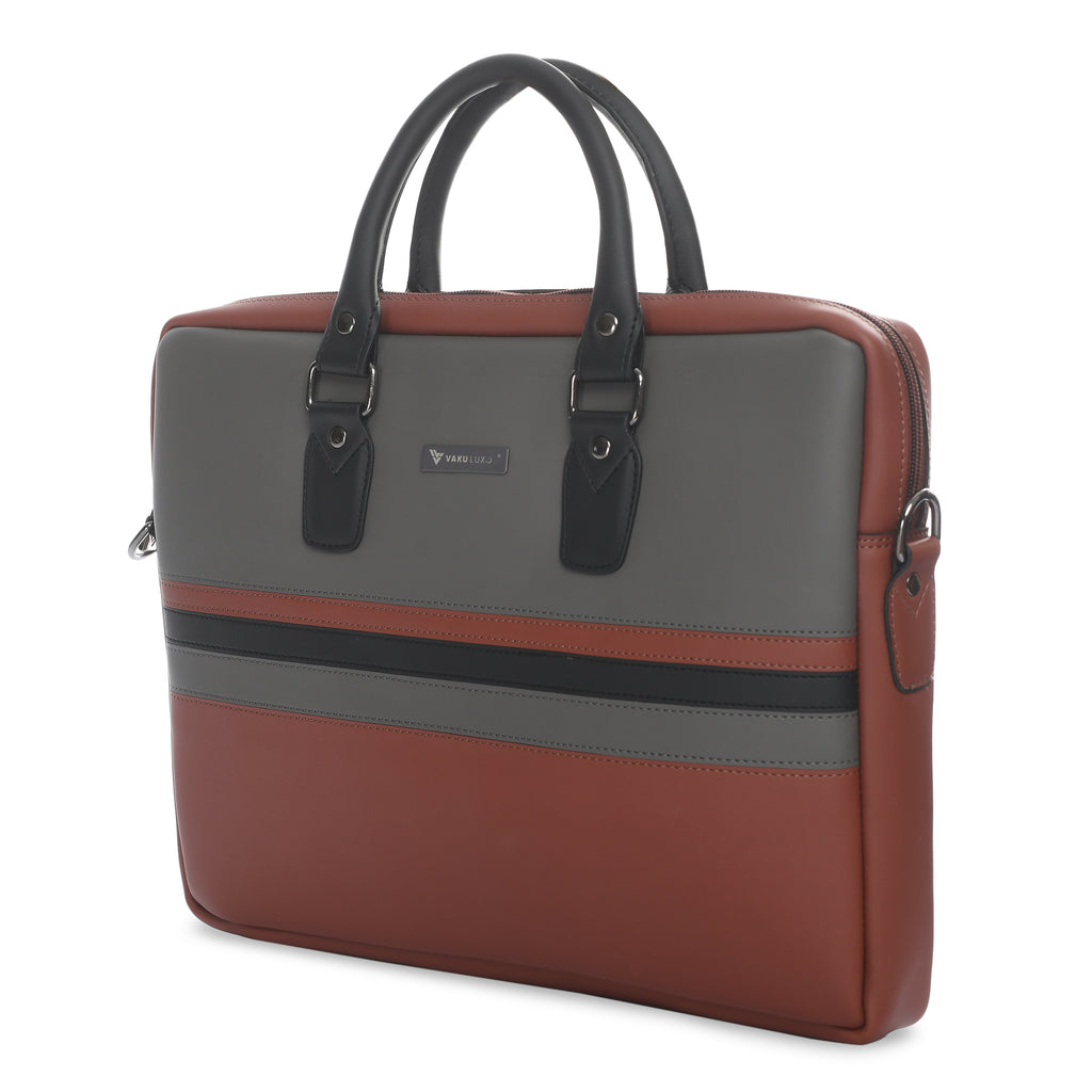 Vaku Luxos® MILAN Stripey MacBook Sleeve with Strap highly durable Compatible for 13|14 Inch