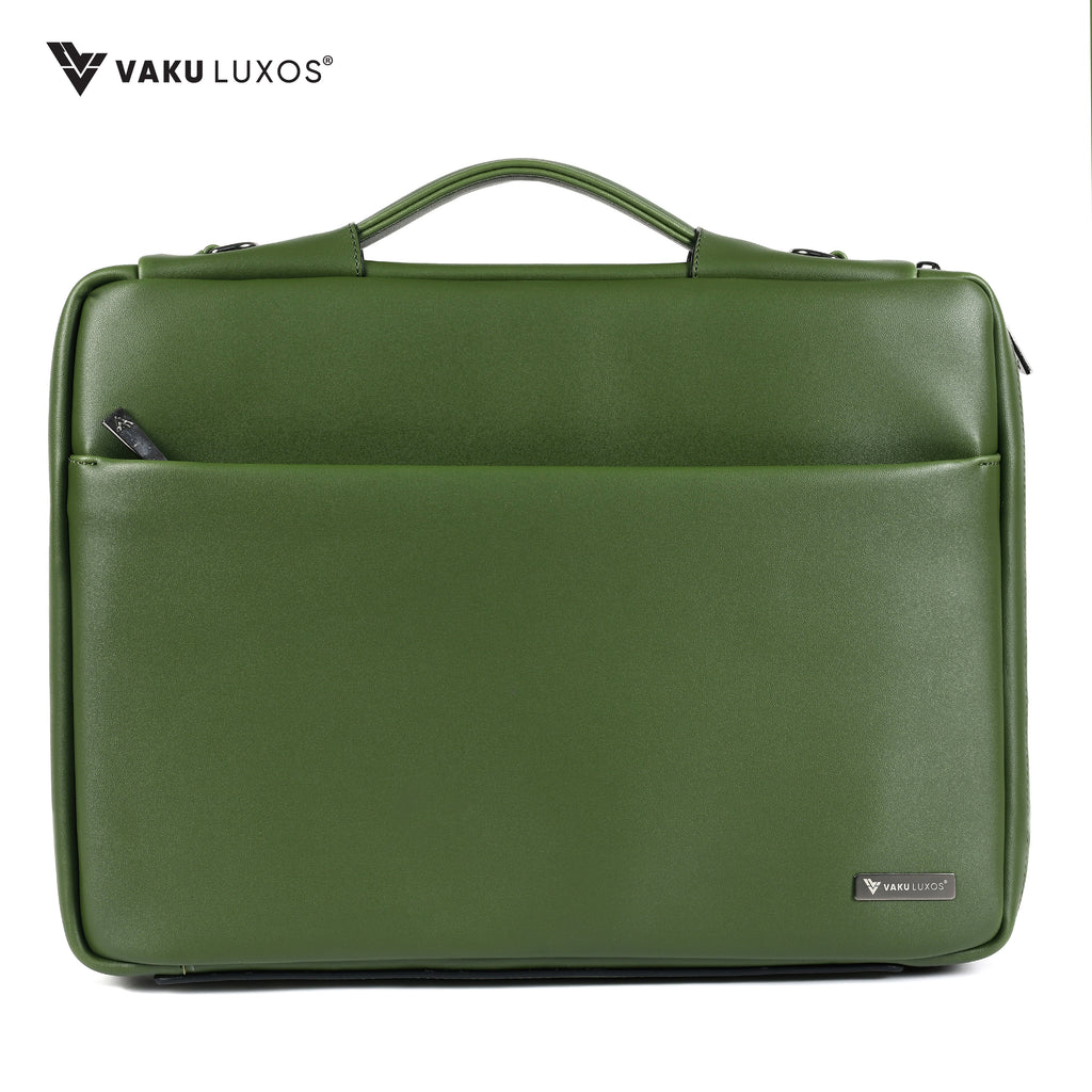 Vaku Luxos® DA VALENCIA Refined Leather Sleeve with Strap highly durable Compatilbe for Macbook 13"|16"
