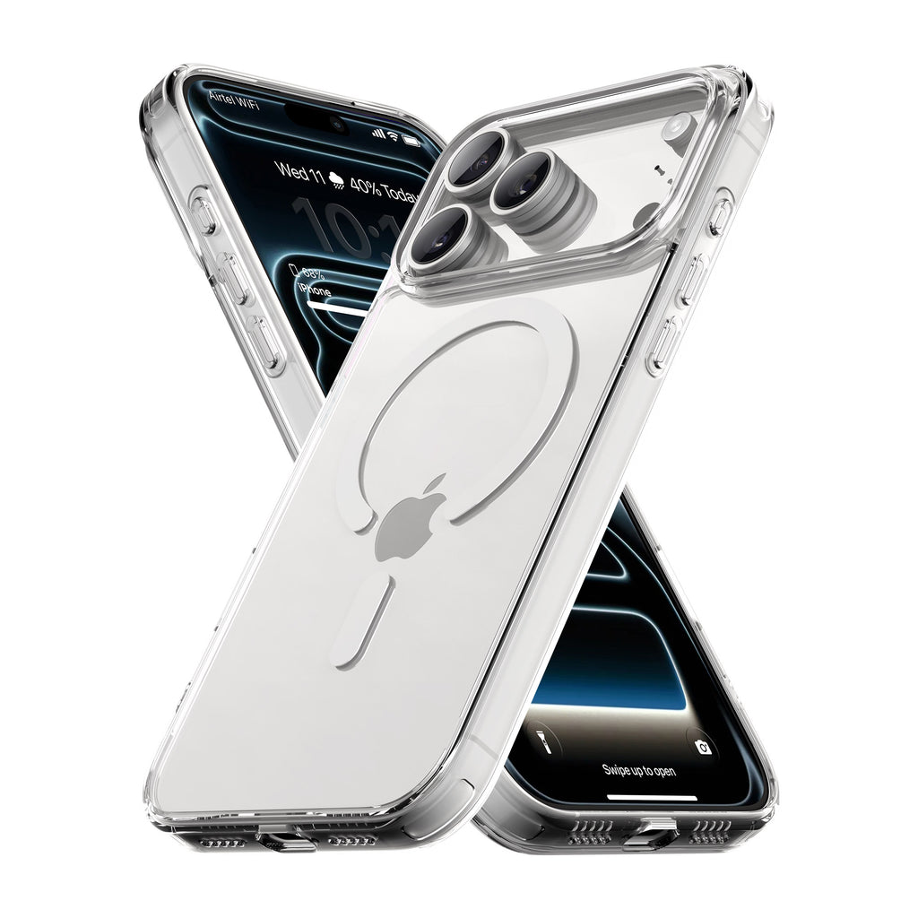Vaku Luxos ® Apple iPhone 17 Pro Max Glassy MagPro Clear TPU Shockproof Scratch Resistant Military-Grade Protection Back Cover