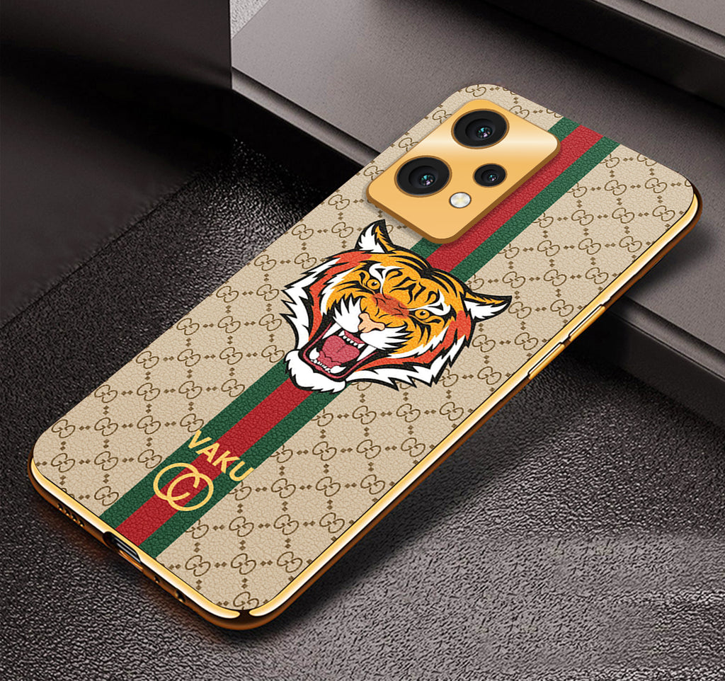 Vaku® OnePlus Nord CE 2 Lite 5G Lynx Designer Leather Pattern Gold Electroplated Soft TPU Back Cover Case