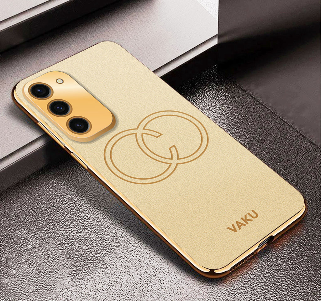 Vaku ® Samsung Galaxy S23 Skylar Leather Pattern Gold
