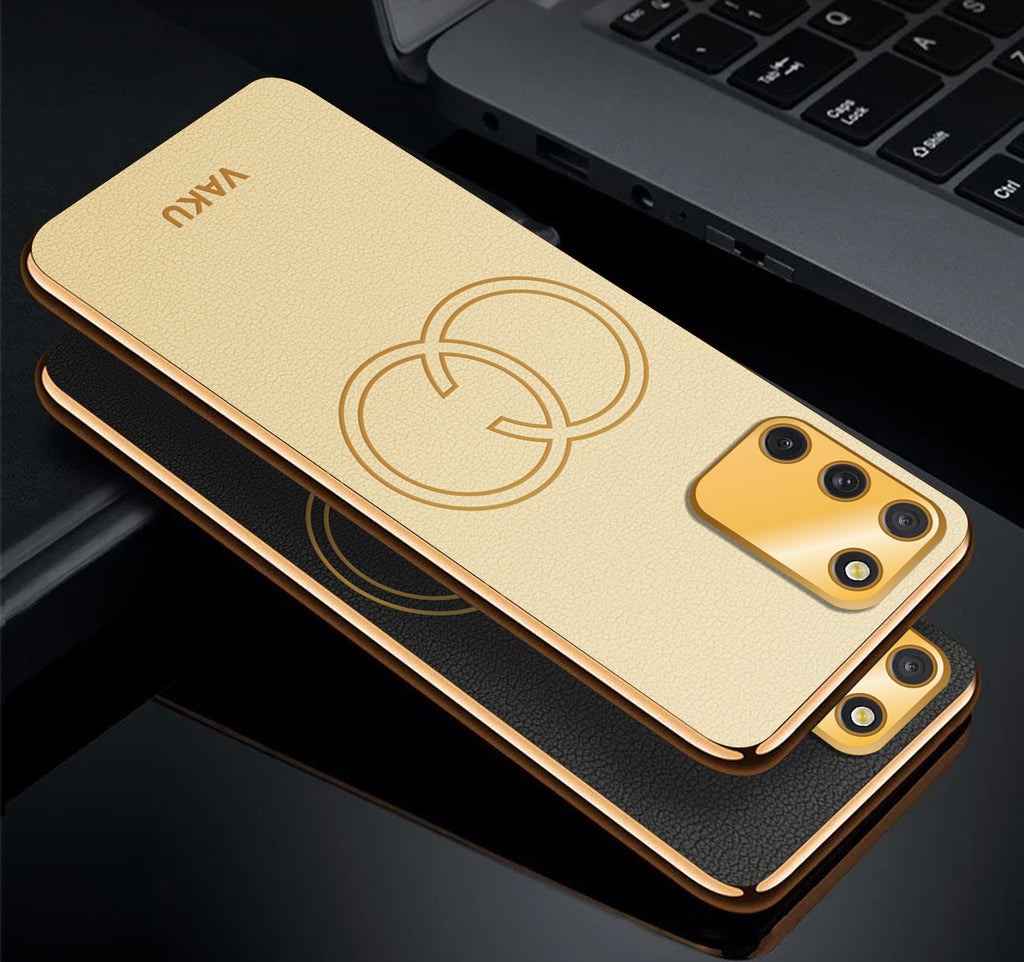 Vaku ® Samsung Galaxy S10 Lite Skylar Leather Pattern Gold Electroplated Soft TPU Back Cover