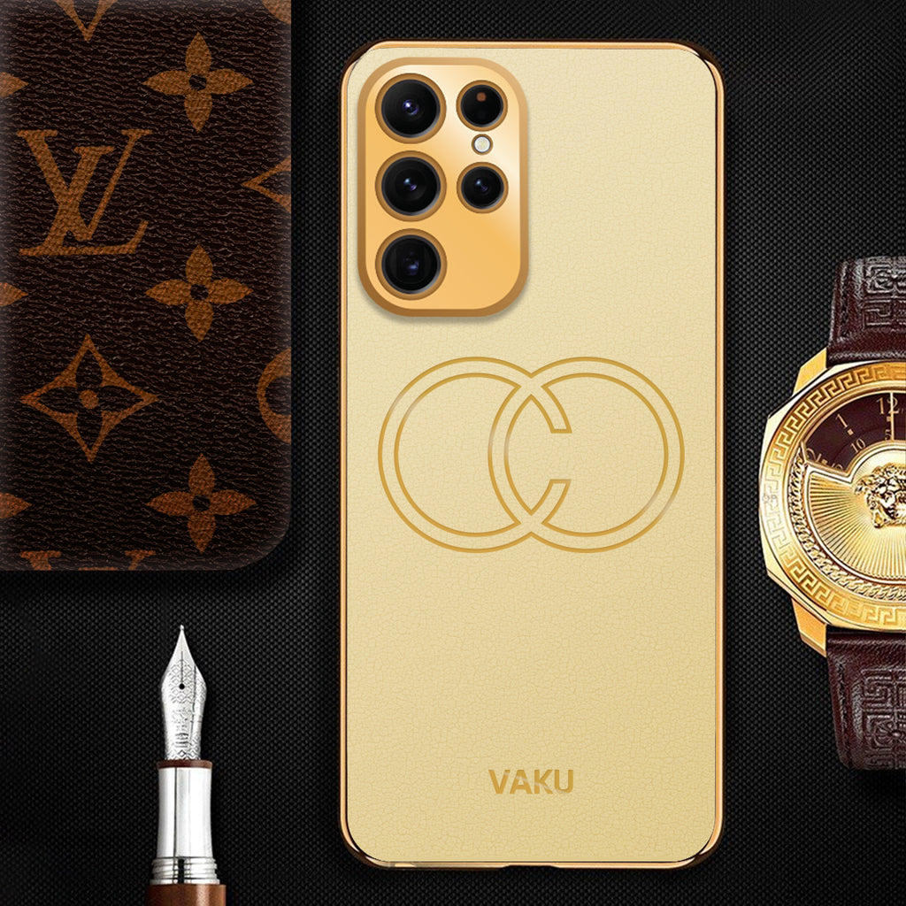 Vaku ® Samsung Galaxy S21 Ultra Cheron Leather Electroplated Soft