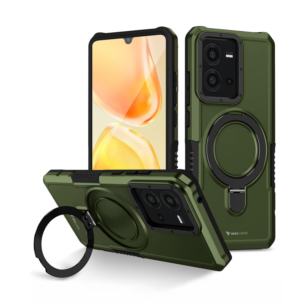 Vaku ® Vivo V25 5G Astor Military Grade Armor Protective Back cover