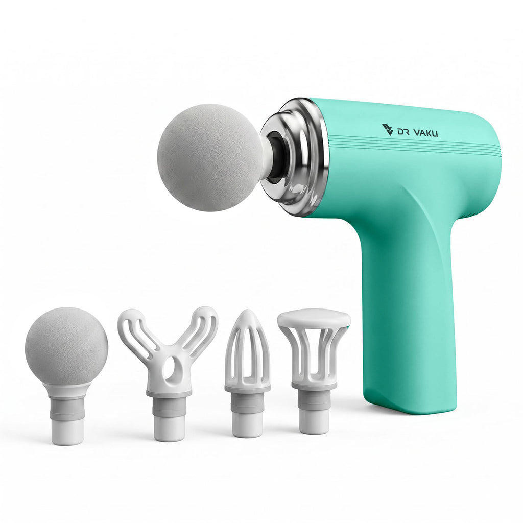 Dr Vaku ® Mini Gun Massager Machine with 4 Massage Heads