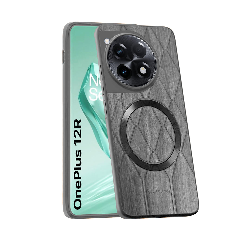 Vaku ® OnePlus 12R Diamond Plume Pattern Magnetic Magsafe Back Cover
