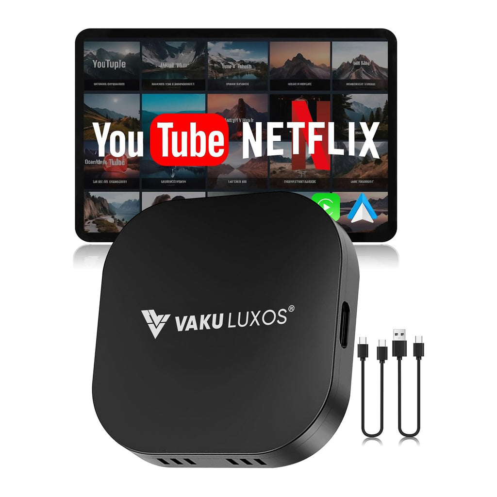Vaku Luxos ® MUSEPRO 2025 Upgraded Wireless CarPlay Adapter, 5-in-1 Apple Wireless and Android Auto Wireless Adapter