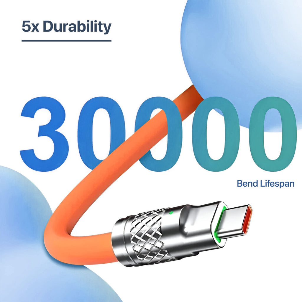 Vaku Luxos ® 3-in-1 Fast Charging Data Sync Cable 120W Durable Silicon