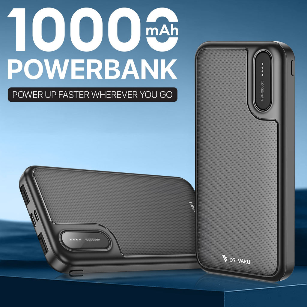 Dr. Vaku ® CYRA 10000mAh Power Bank 12W Dual USB Output, Type-C & Micro-USB Input, Compact & Portable