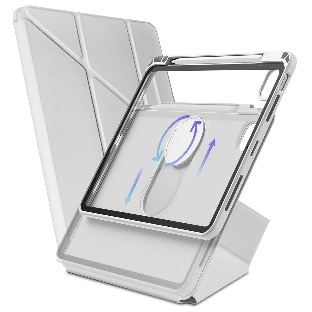 Vaku Luxos ® Apexen 360 Degree Apple iPad Pro 11 inch (M4) Back Flip Stand Cover with Pencil Holder 6-Way Adjustable Slim Shockproof Protective Case