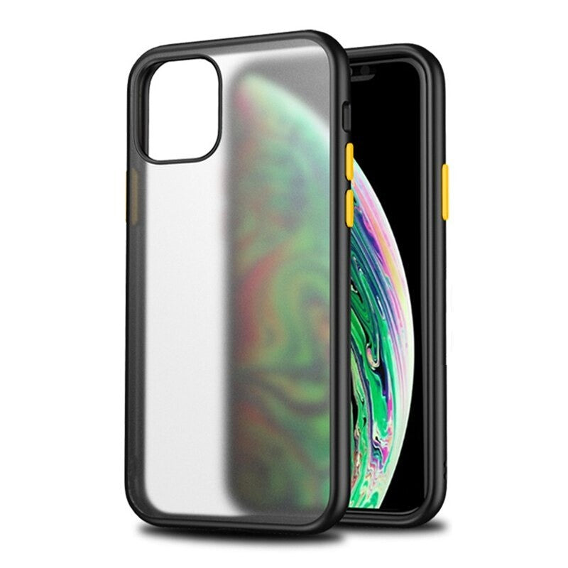 Vaku ® Apple iPhone 11 Pro Max Translucent Armor Case + Vibrant Color buttons Back Cover