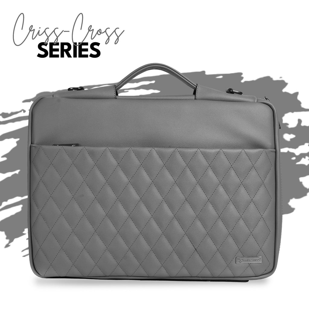 Vaku Luxos ® Criss-Cross Series 14 inch Leather Sleeve Messenger Laptop / Macbook Bag