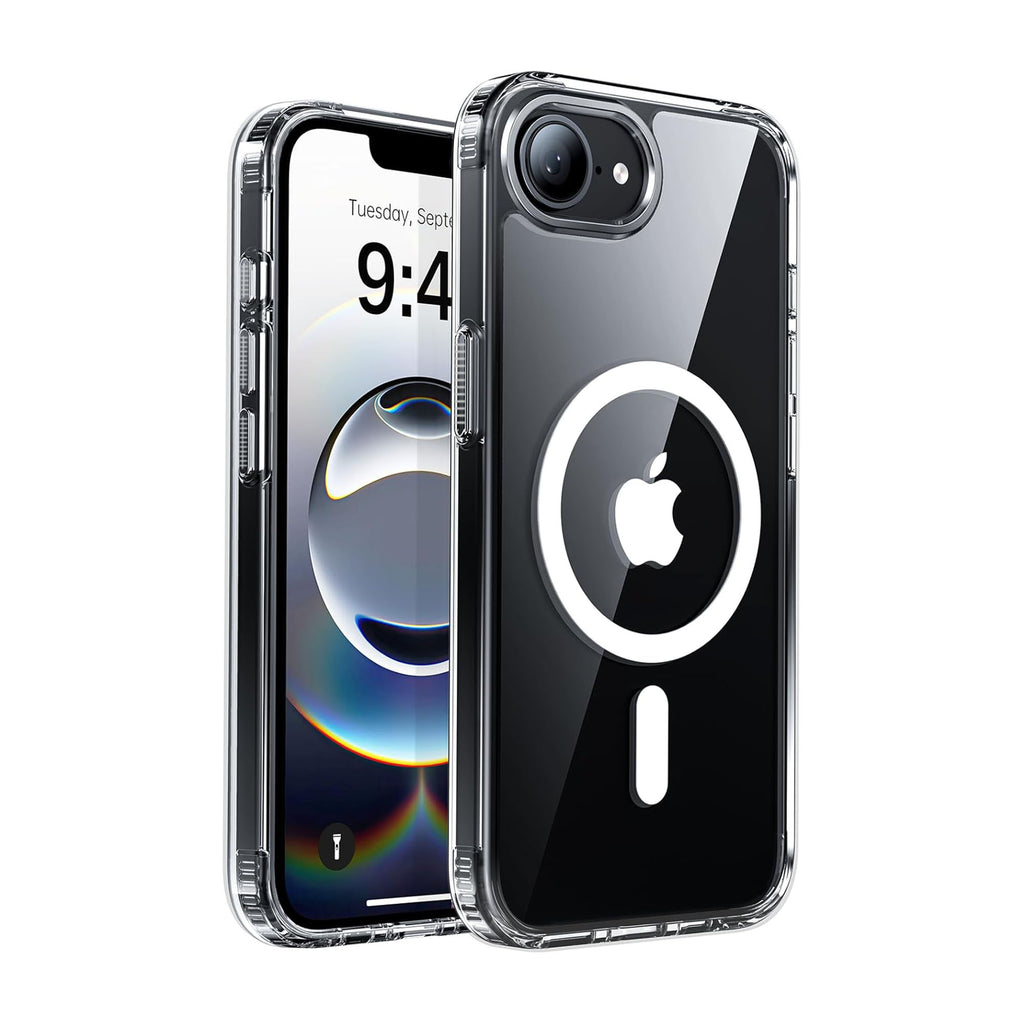 Vaku Luxos ® Apple iPhone 16e Glassy MagPro Clear TPU Shockproof Scratch Resistant, Certified Mag-Safe Military-Grade Protection Back Cover
