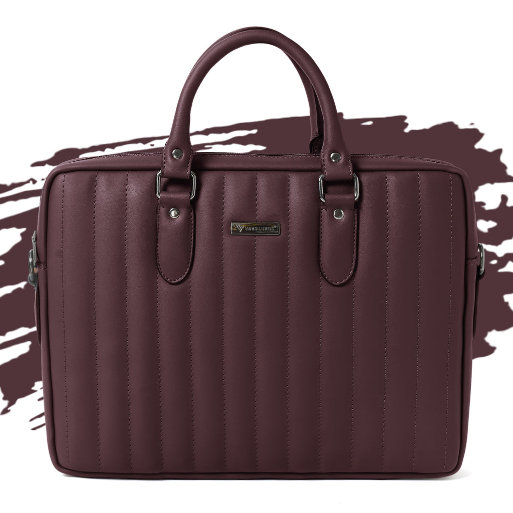 Vaku Luxos ® Venesa 14 inch Laptop Bag Premium PU Leather Laptop Sleeve Messenger Bag