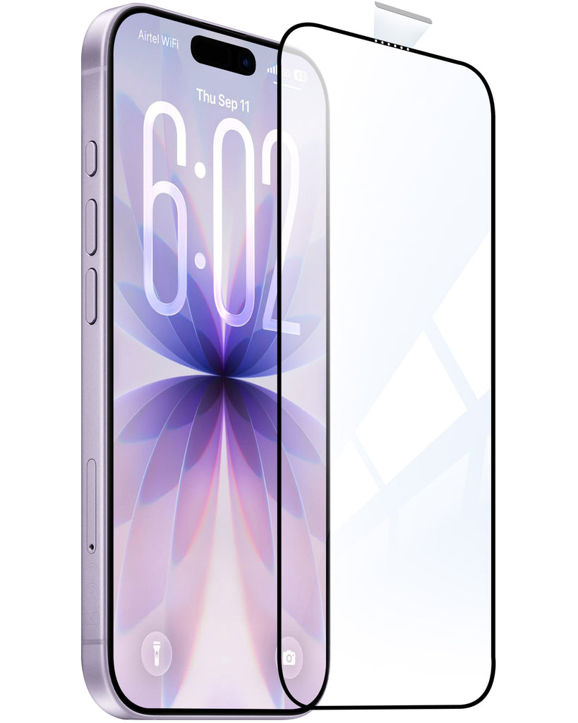 Vaku Luxos ® Apple iPhone 17 Series ESD Dust Filter Tempered Glass Screen Protector Guard HD Crystal Clear Anti Scratch with Edge to Edge Protection Easy Installation