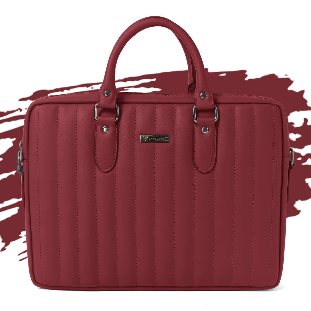 Vaku Luxos ® Venesa 14 inch Laptop Bag Premium PU Leather Laptop Sleeve Messenger Bag
