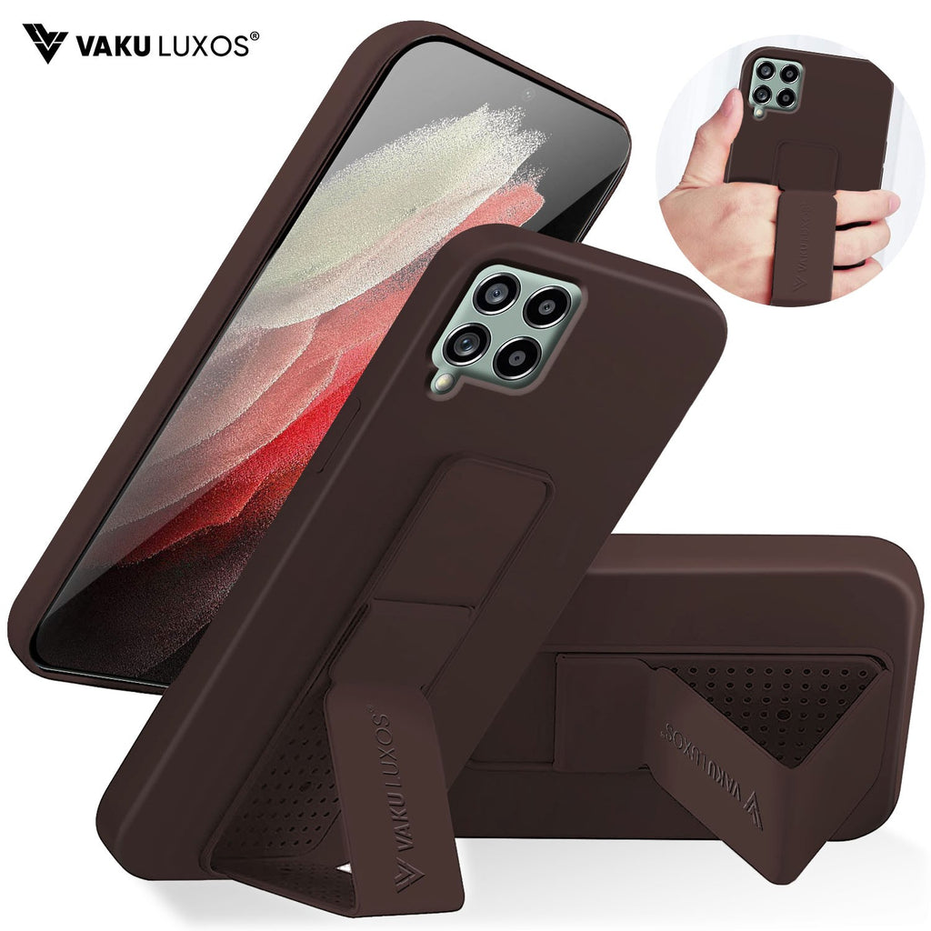 Vaku ® Samsung Galaxy M53 5G Harbor Grip Multi-Functional Magnetic Vertical & Horizontal Stand Case Silicon Back Cover