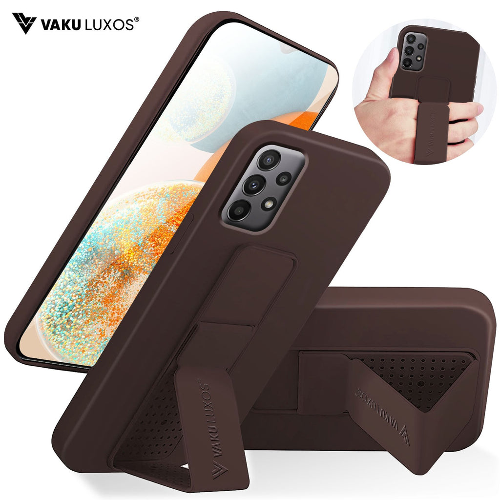 Vaku ® Samsung Galaxy A73 5G Harbor Grip Multi-Functional Magnetic Vertical & Horizontal Stand Case Silicon Back Cover