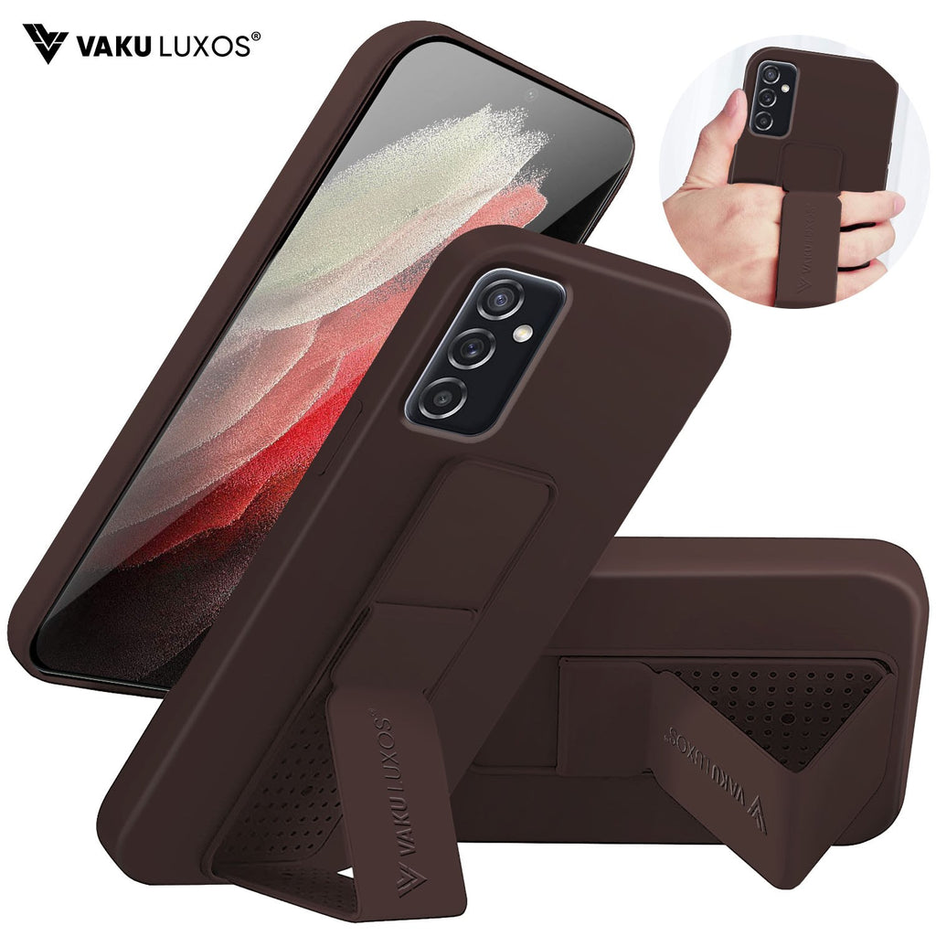 Vaku ® Samsung Galaxy M52 5G Harbor Grip Multi-Functional Magnetic Vertical & Horizontal Stand Case Silicon Back Cover