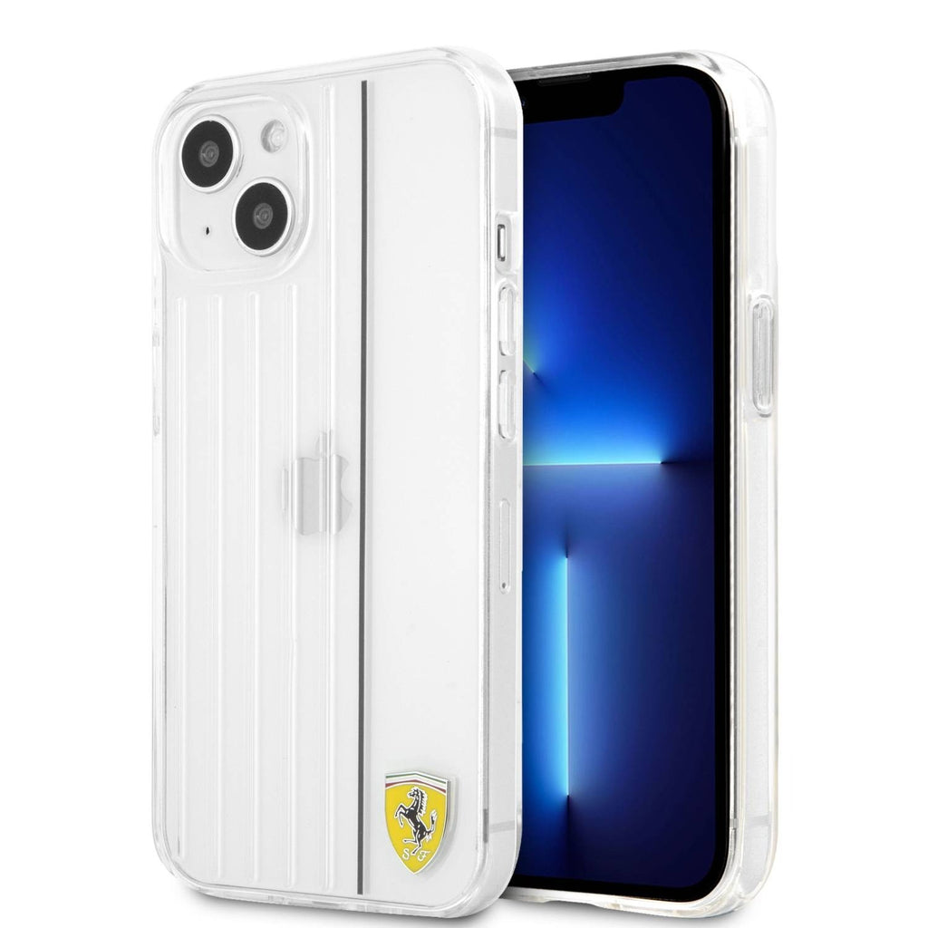 Ferrari ® Apple iPhone 13 On Track 3D Lines Contrasted Black Line PC/TPU Hard Back Cover