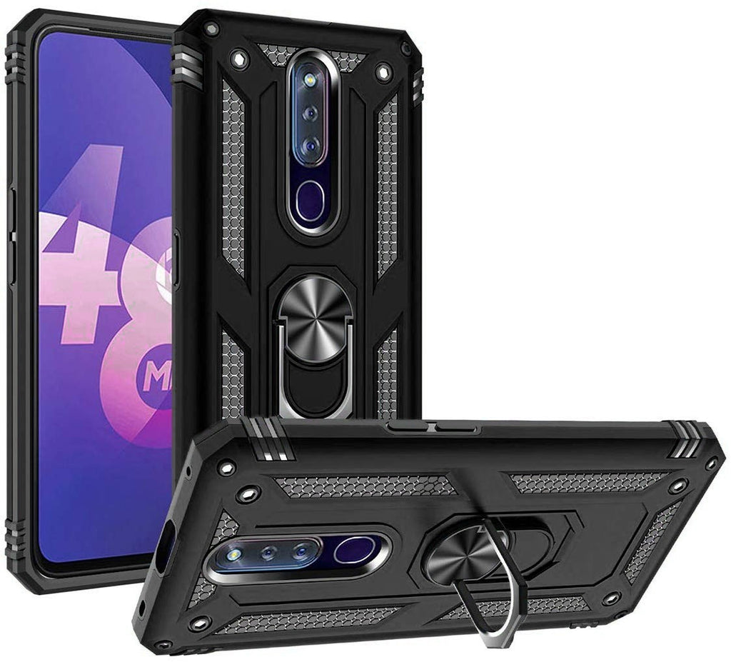 Vaku ® Oppo F11 Pro Hawk Ring Shock Proof Cover with Inbuilt Kickstand