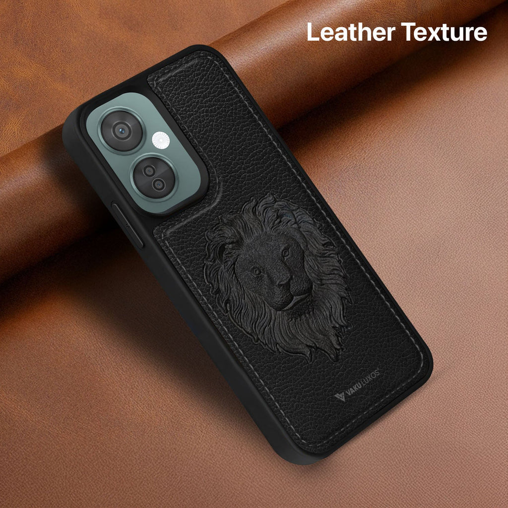 Vaku ® OnePlus Nord CE 3 Lite Lion Embossed Luxury Designer Leather Back Cover