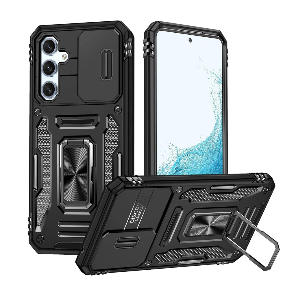 Vaku® Samsung Galaxy S23 FE Aegis Armor Slide Camera Protection Magnetic Ring Holder Kickstand Back Cover