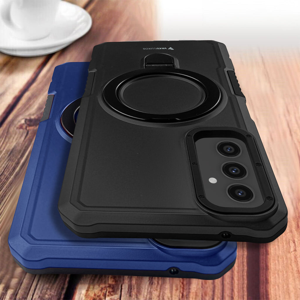 Vaku® Samsung Galaxy S24 5G Astor Military Grade Armor Protective Case with Ring Bracket Kickstand Back cover