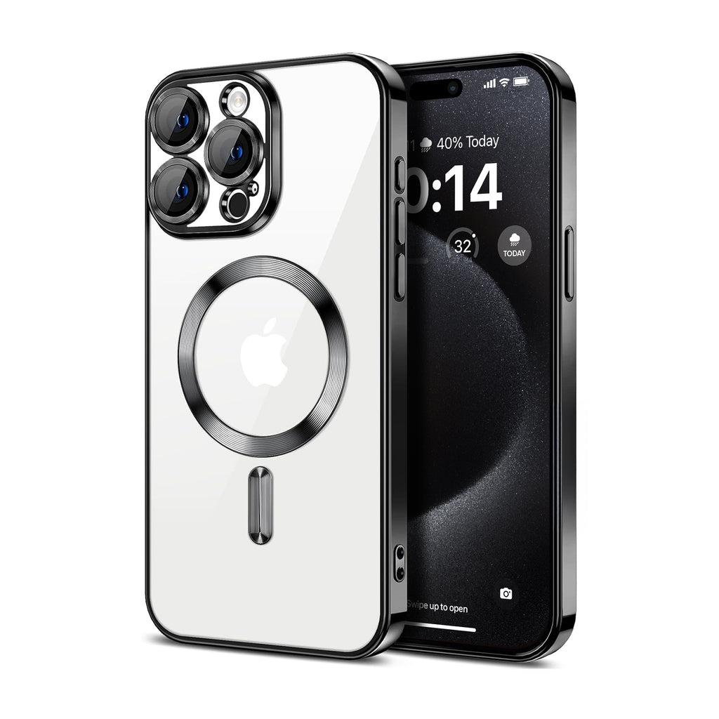 Vaku ® Apple iPhone 15 Pro Luxury Electroplated Magnetic Magsafe Camera Protection TPU Back Cover Case