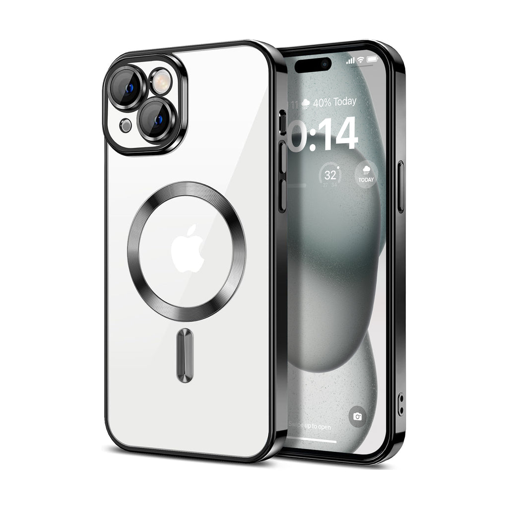 Vaku ® Apple iPhone 15 Luxury Electroplated Magnetic Magsafe Camera Protection TPU Back Cover Case