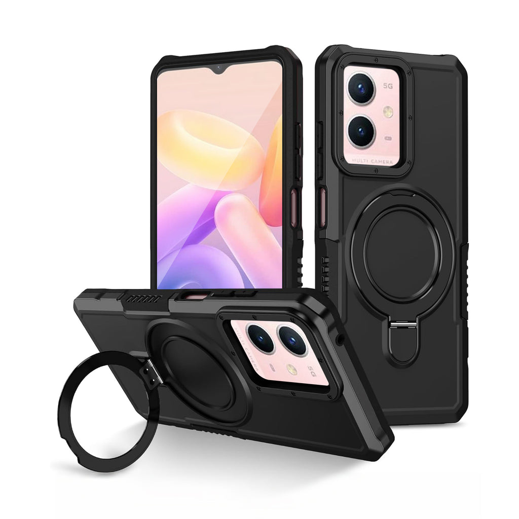 Vaku ® Vivo Y33s 5G Astor Military Grade Armor Protective Case with Ring Bracket Kickstand Back cover