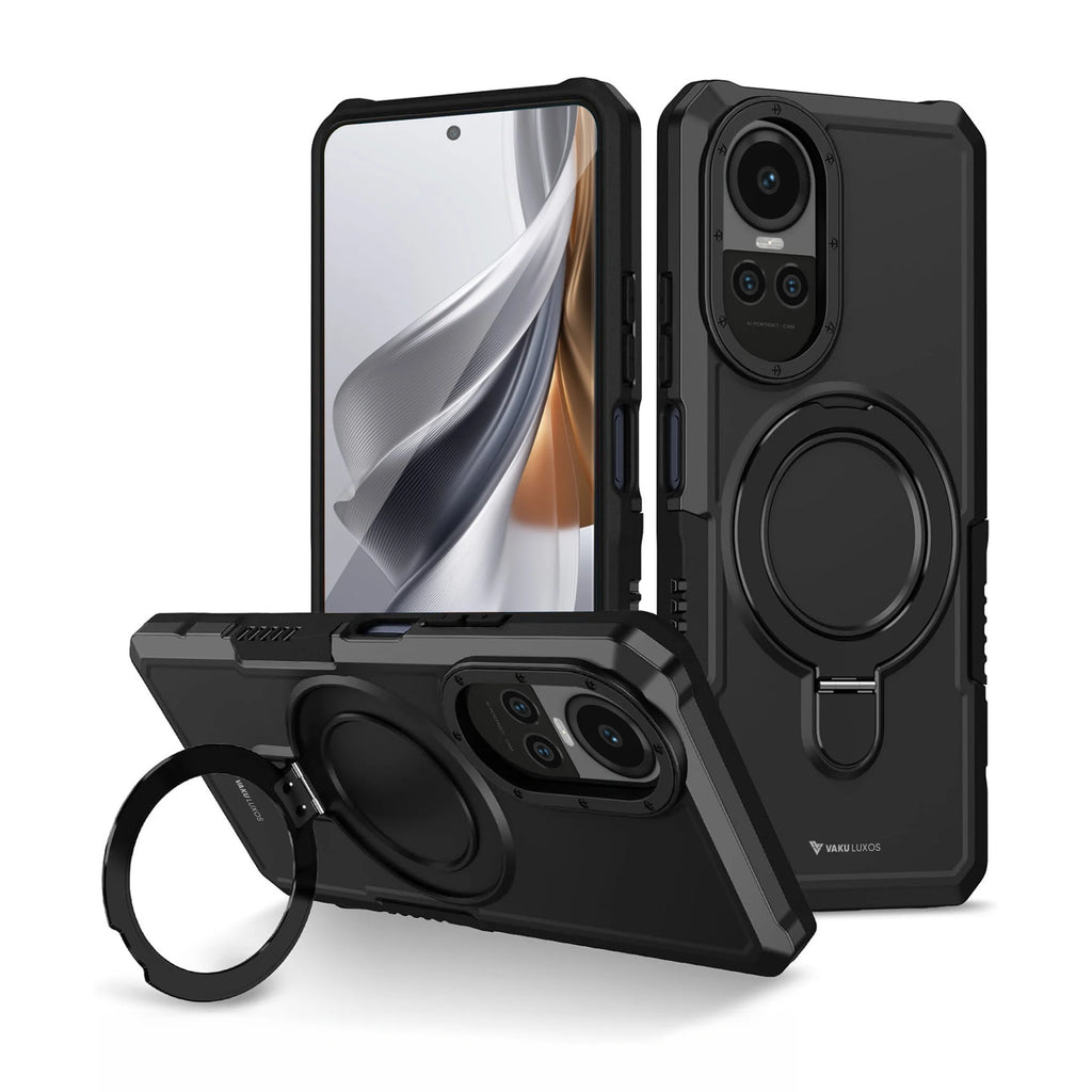 Vaku ® Oppo Reno10 5G Astor Military Grade Armor Protective Case with Ring Bracket Kickstand Back cover