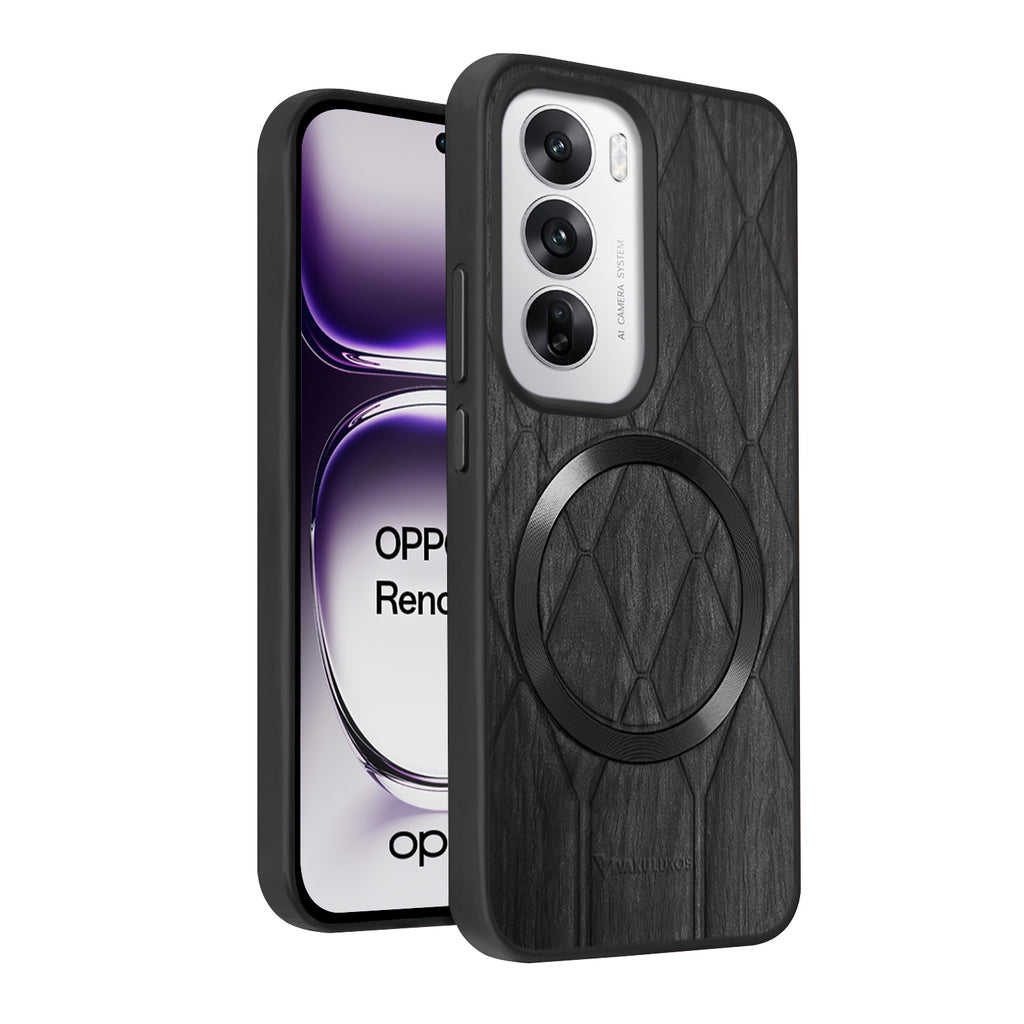 Vaku ® Oppo Reno12 Pro Diamond Plume Pattern Magnetic Magsafe Matte Soft-Touch Texture Back Cover