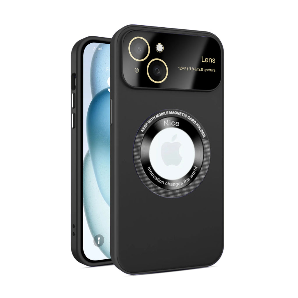 Vaku ® Apple iPhone 15 Plus Polarized Magnetic Magpro Camera Lens Protector Logo Hole Back Cover