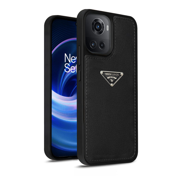 Vaku Luxos ® OnePlus 10R Nyxen Premium Leather Stitched Back Cover