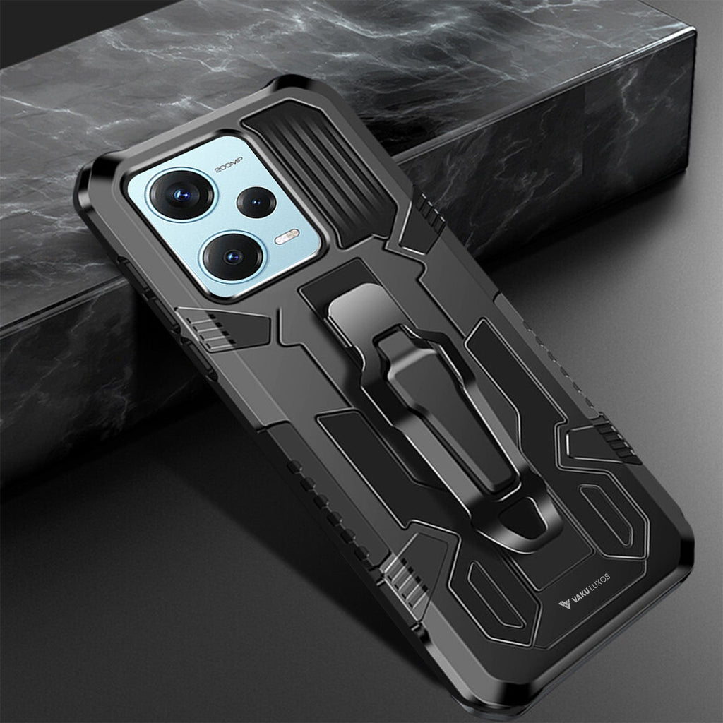 Ysnzaq For Xiaomi Redmi Note 12 Pro Case With Card Holder And Sliding Camera, Military Grade Shockproof Protective Phone Cover For Xiaomi Redmi Note 12 Pro/Poco X5 Pro YHZH Navy - View #5